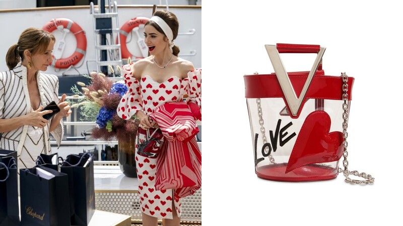 《艾蜜莉在巴黎2》Emily爱包盘点粉橘编织呼应渡假轻松氛围