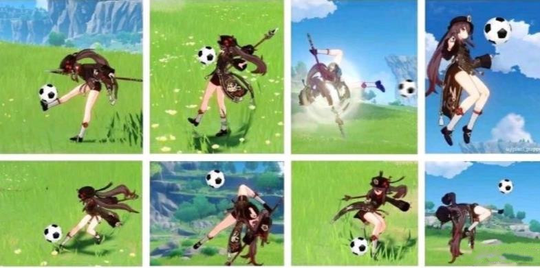 原神：当原神开展运动会，胡桃鹿野院踢足球，绫华甘雨动作亮了