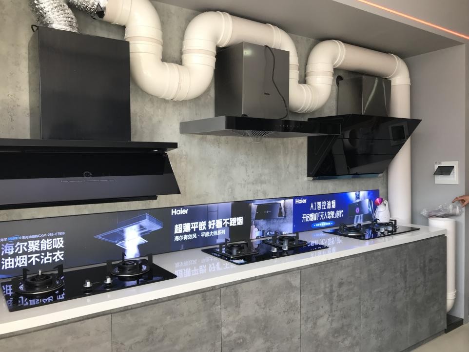 侧吸滑盖烟机探店,750毫米宽的侧吸家用烟机