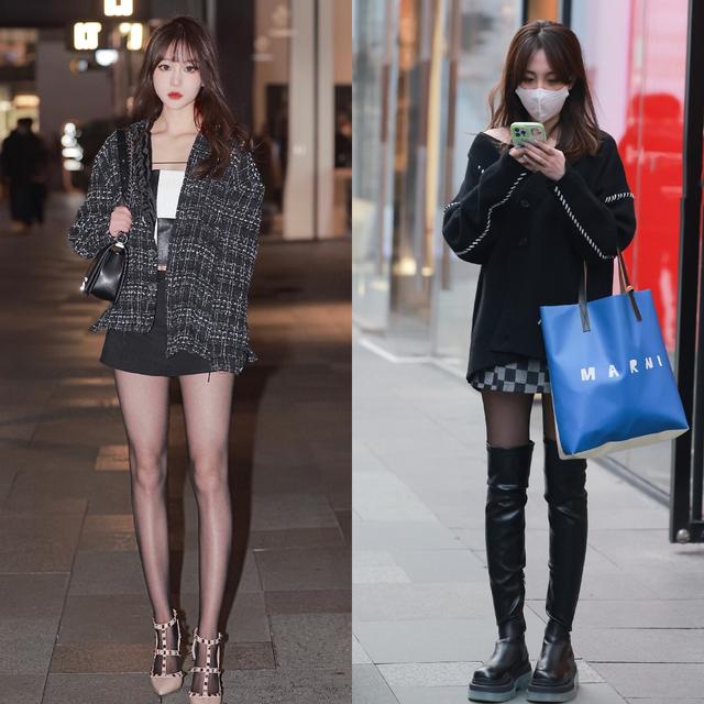 春季黑色袜时尚穿搭,穿袜子要有艺术感