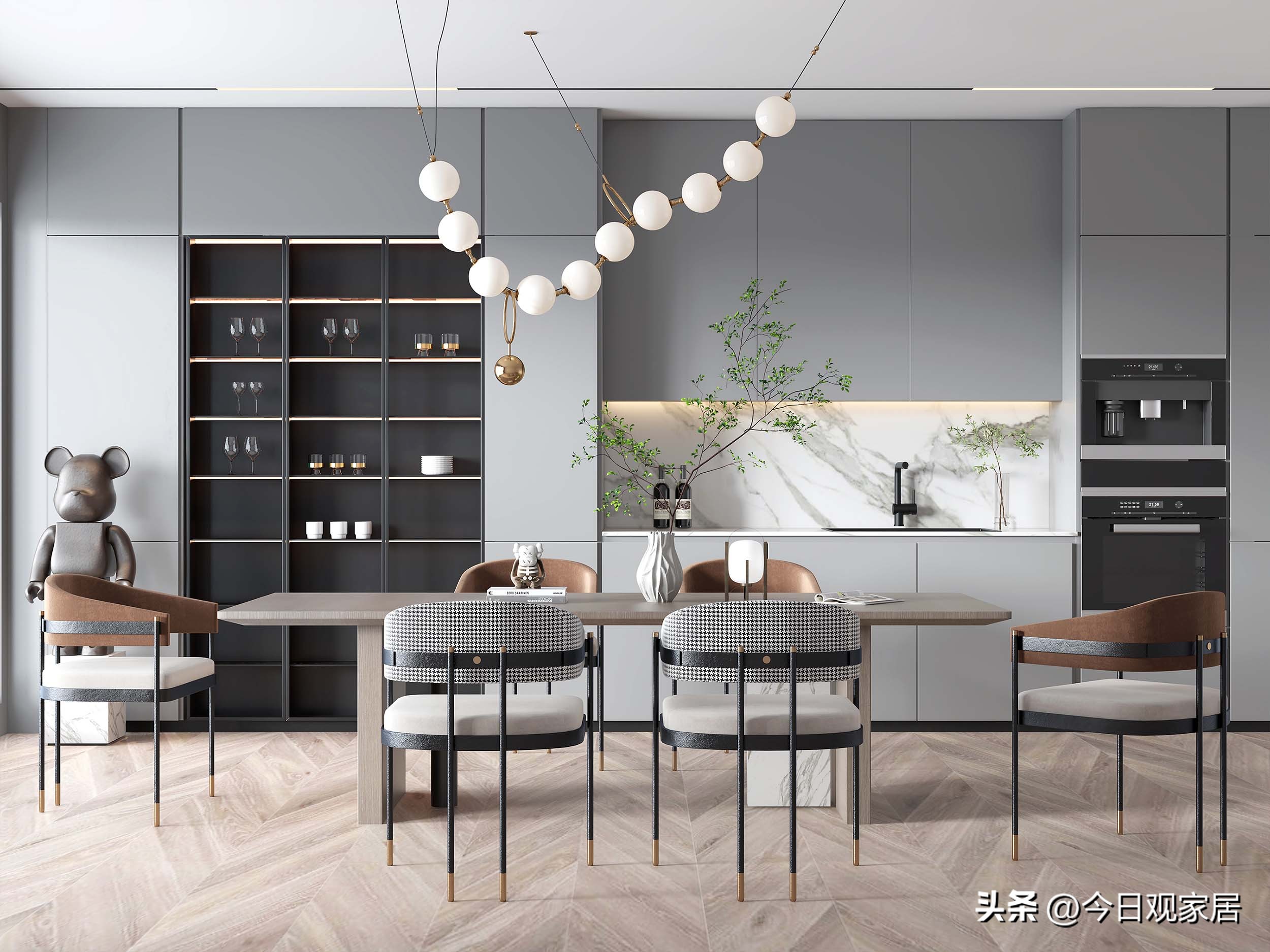 餐厅大圆桌桌面布置创意图片,特色餐厅设计风格大全