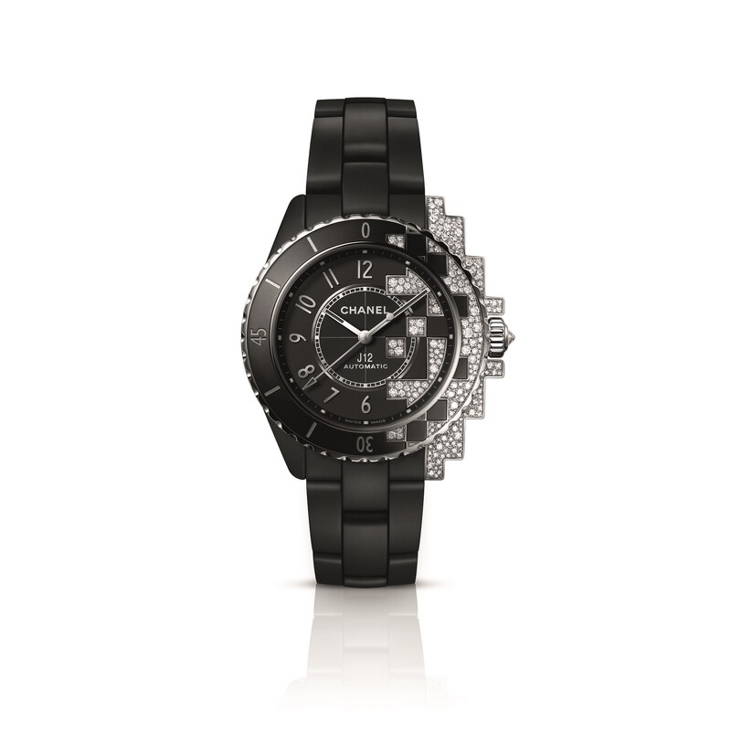 香奈儿手表j12系列女表,香奈儿j12黑陶瓷手表满钻