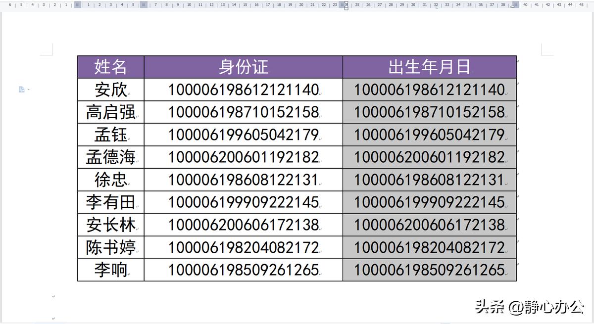 wps文字：快速批量提取身份证号码中的出生日期