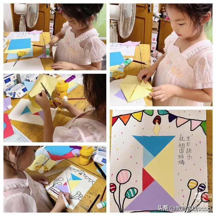 七巧板拼图美丽校园,七巧板拼贴画一年级