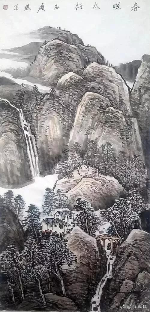 竖幅山水画图片大全精品,陈学良山水画精品欣赏40幅
