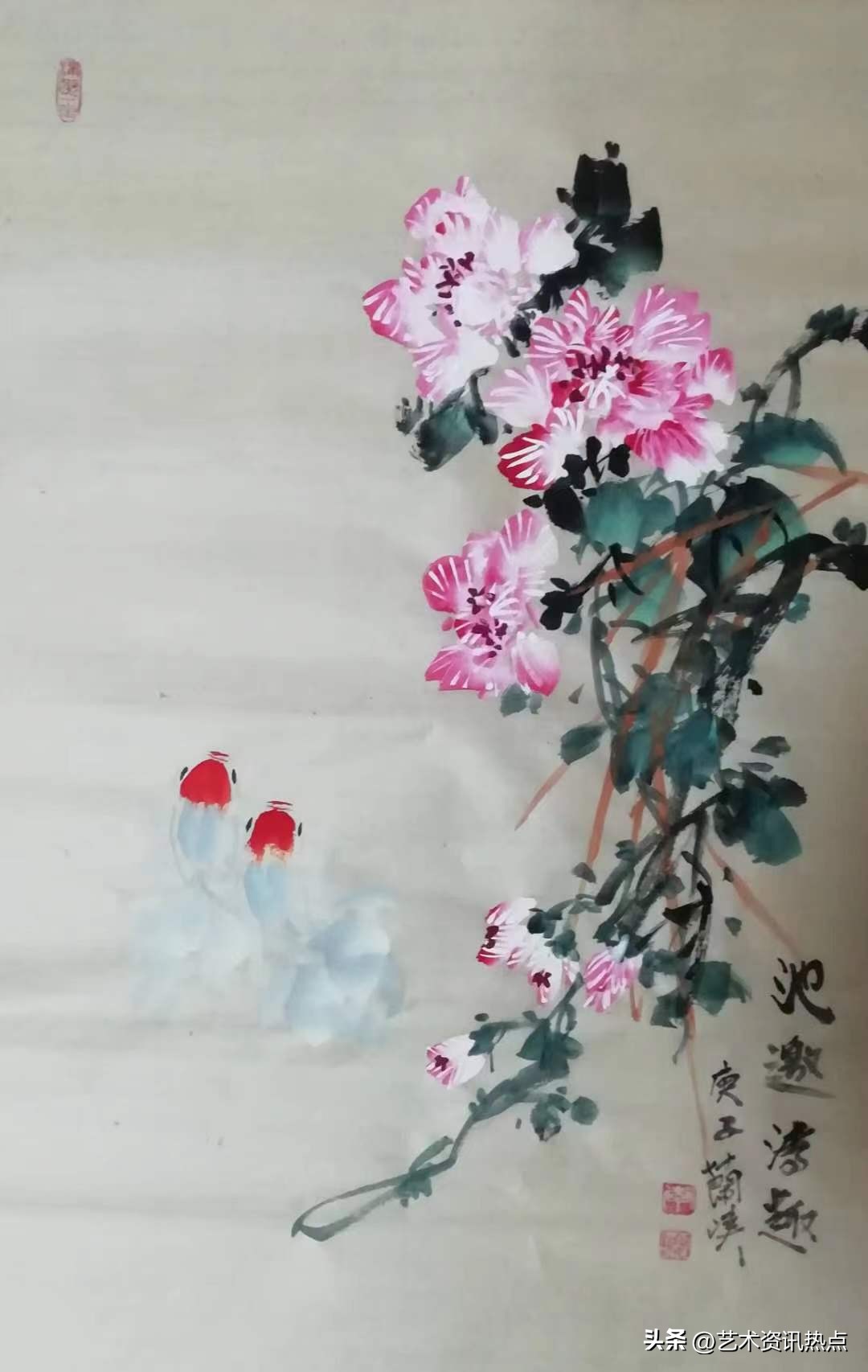 名家推荐|画家李维娜，惟妙惟肖婀娜多姿之芙蓉图