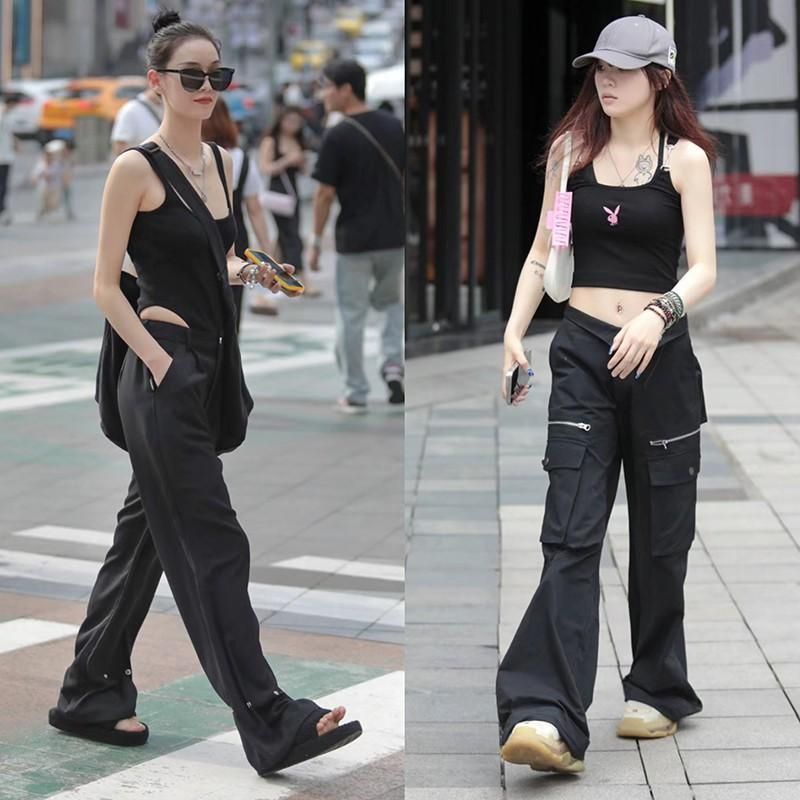 去了其他城市才知道重庆有多繁华,重庆街拍穿搭时尚多层裤