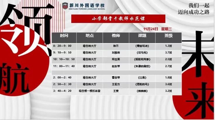 躬身精准研课堂，深耕笃行促成长｜新川外国语小学部教师示范课