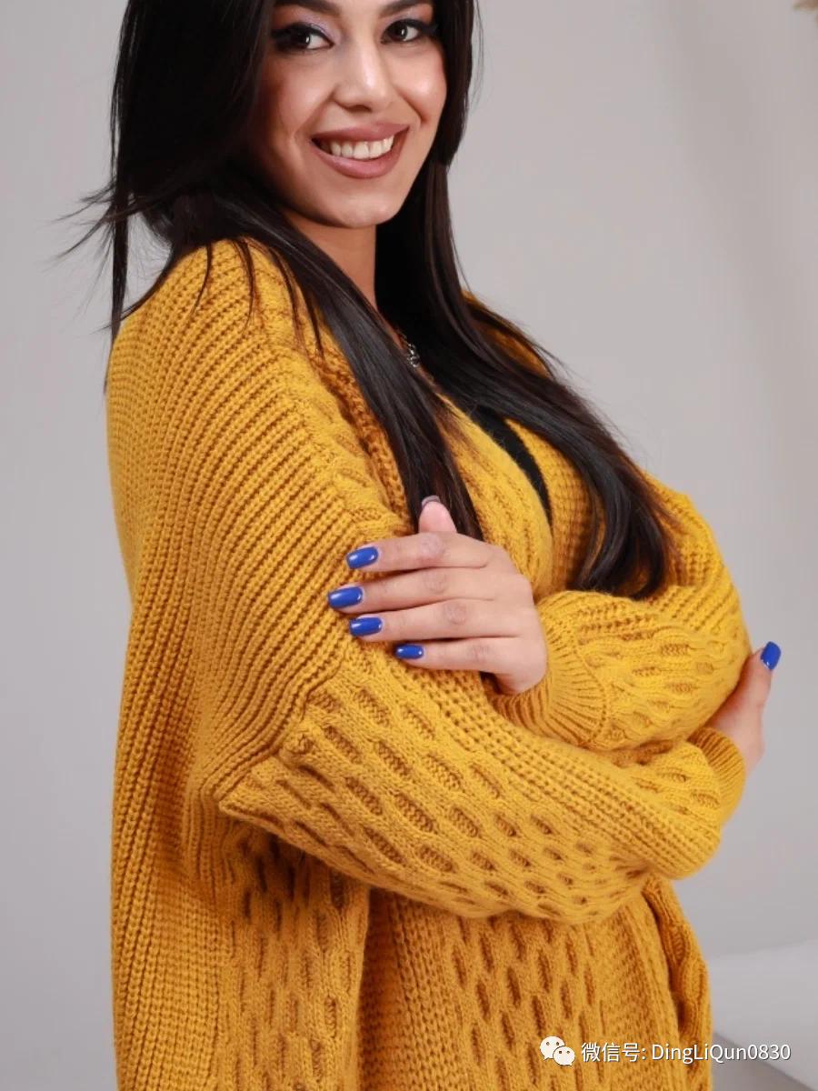 针织开衫中长款编织图,两种颜色的针织开衫编织教程