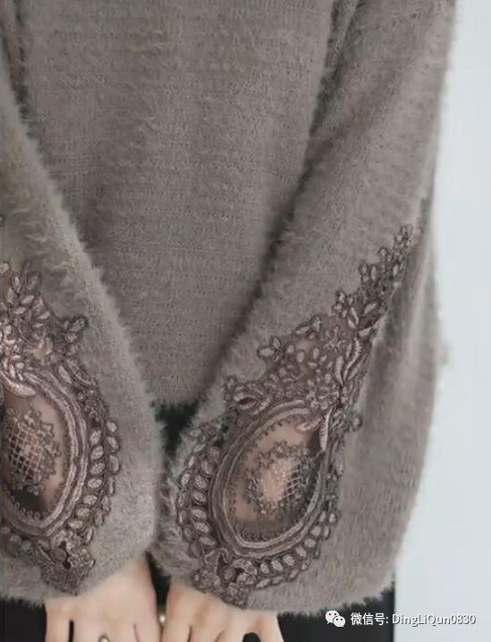 毛衣加蕾丝花边的方法,带蕾丝花边的毛衣