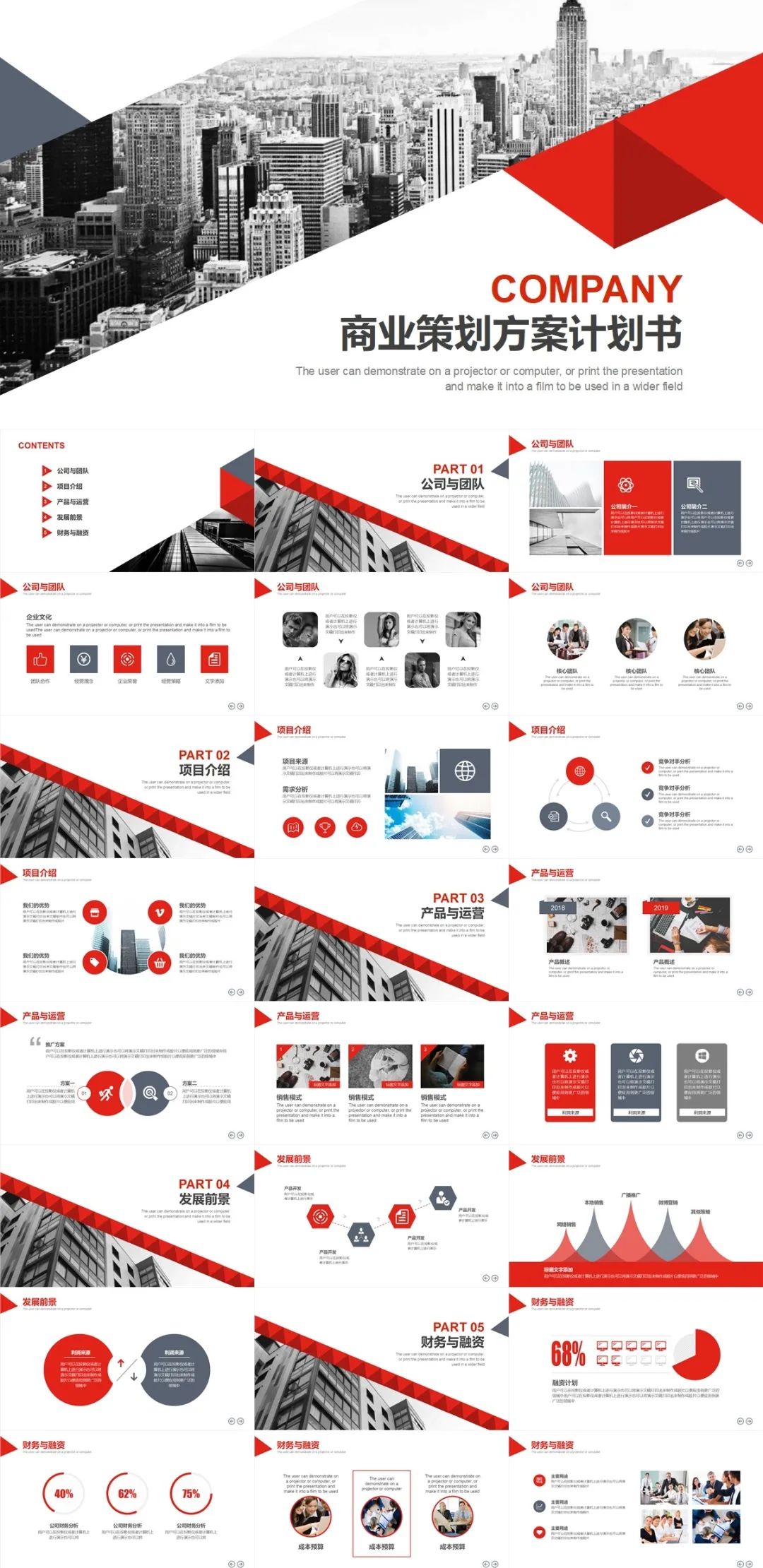 5套大气商业计划书PPT模板，这么高级的PPT太少见了