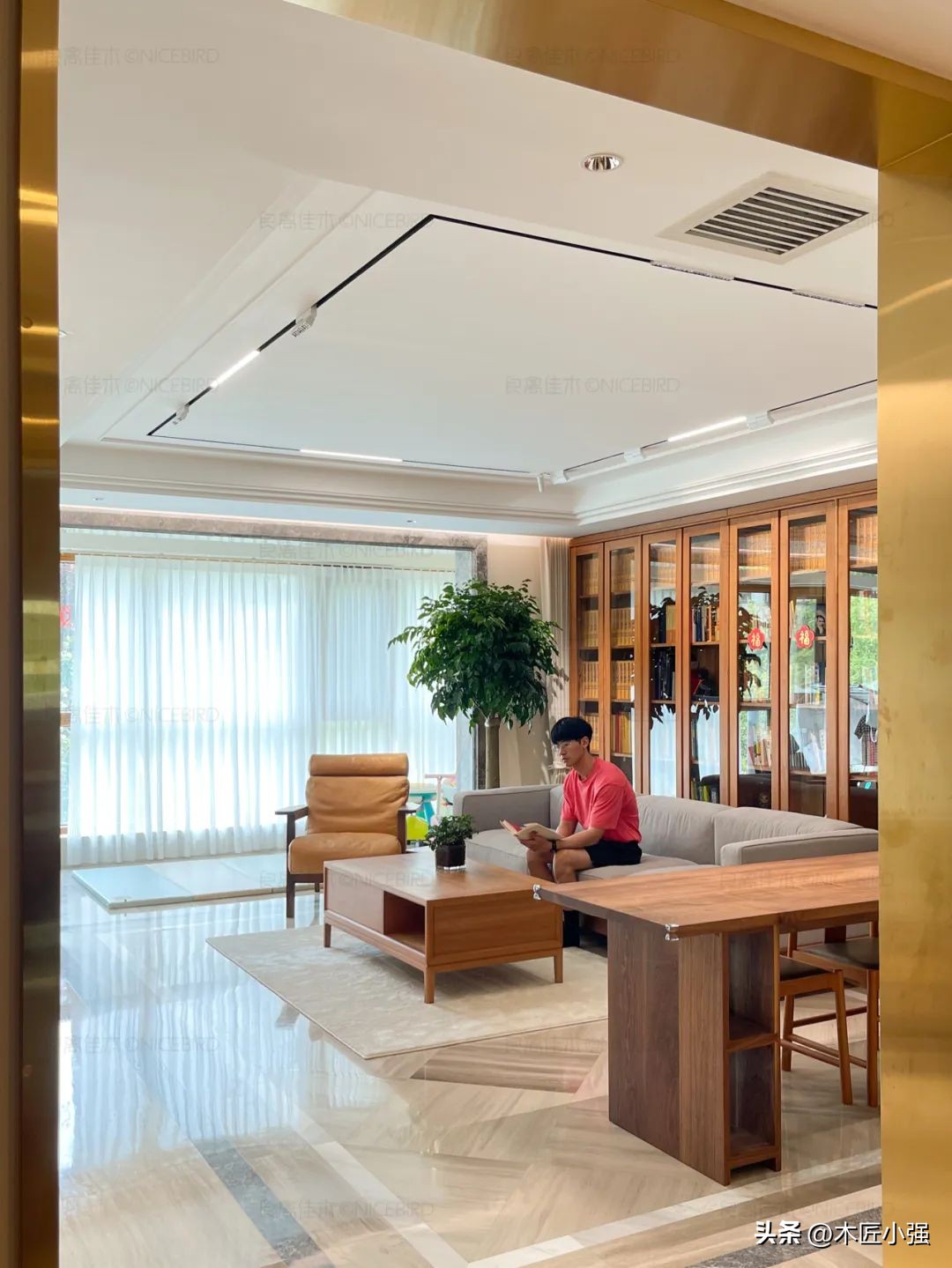 胡桃木极简大平层,北京180平大平层4房