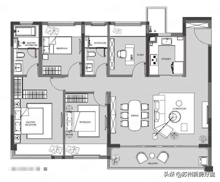 中建晴翠璟园┃吴中主城改善全横厅，带中央空调、地暖、新风系统