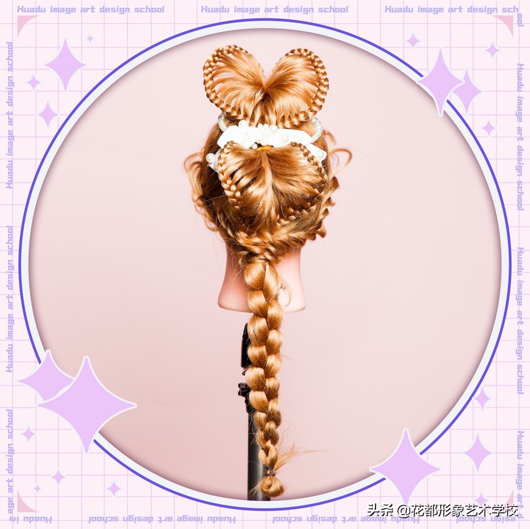 唯美学生编发教程,学化妆学美甲来花都