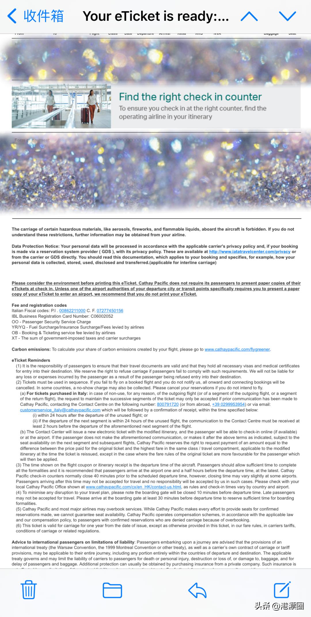 坐国泰航空经香港转内地,乘坐国泰航空从香港回内地