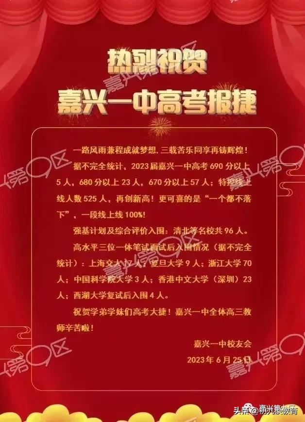 杭二中学高考喜报2022考生人数,浙江杭二中学2021高考成绩