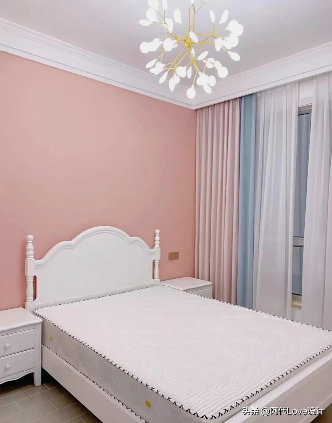 卧室墙面漆颜色搭配,婚房卧室窗帘颜色搭配