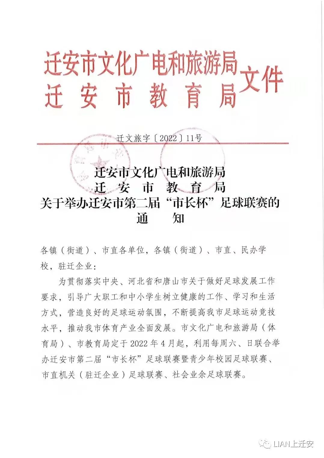 迁安市长杯足球赛,唐山赛区足球联赛