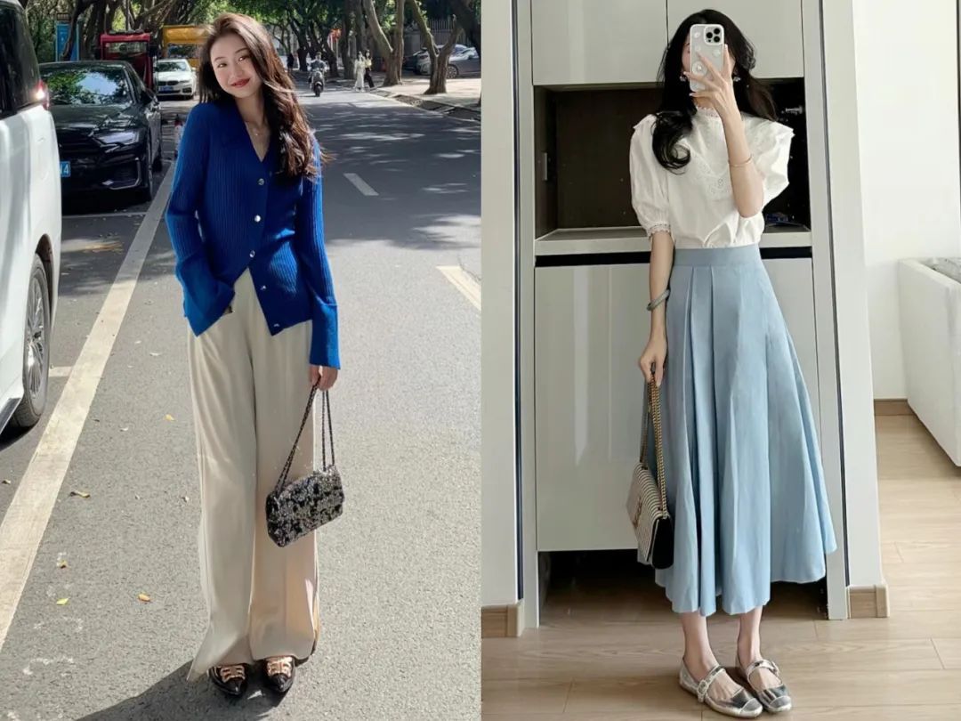 蓝白搭配氛围感穿搭,蓝白搭配清爽又迷人