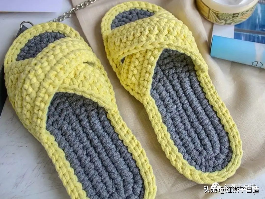 编夏天凉鞋,夏天冰丝线凉鞋镂空钩编教程