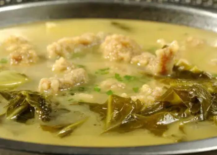 酸菜滑肉汤窍门,酸菜滑肉的正宗做法