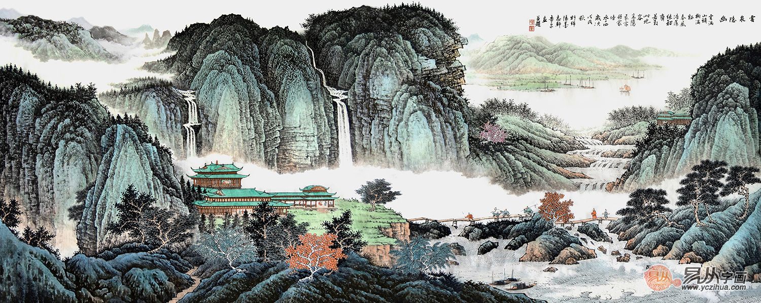 画家许吉尔作品欣赏,许吉尔重彩山水国画