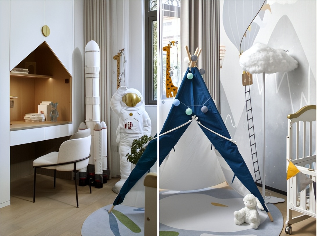 现代简奢空间设计图,245大平层轻奢装修风格