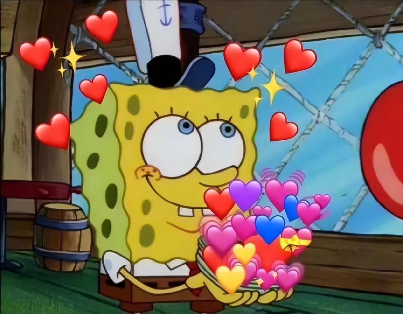 爱心中枪表情包,爱心表情包教程