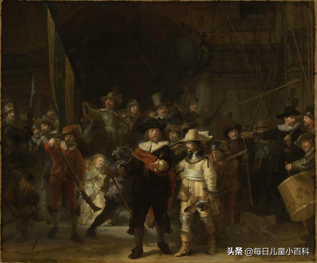 夜巡被誉为世界三大名画之一,世界最知名的三幅名画