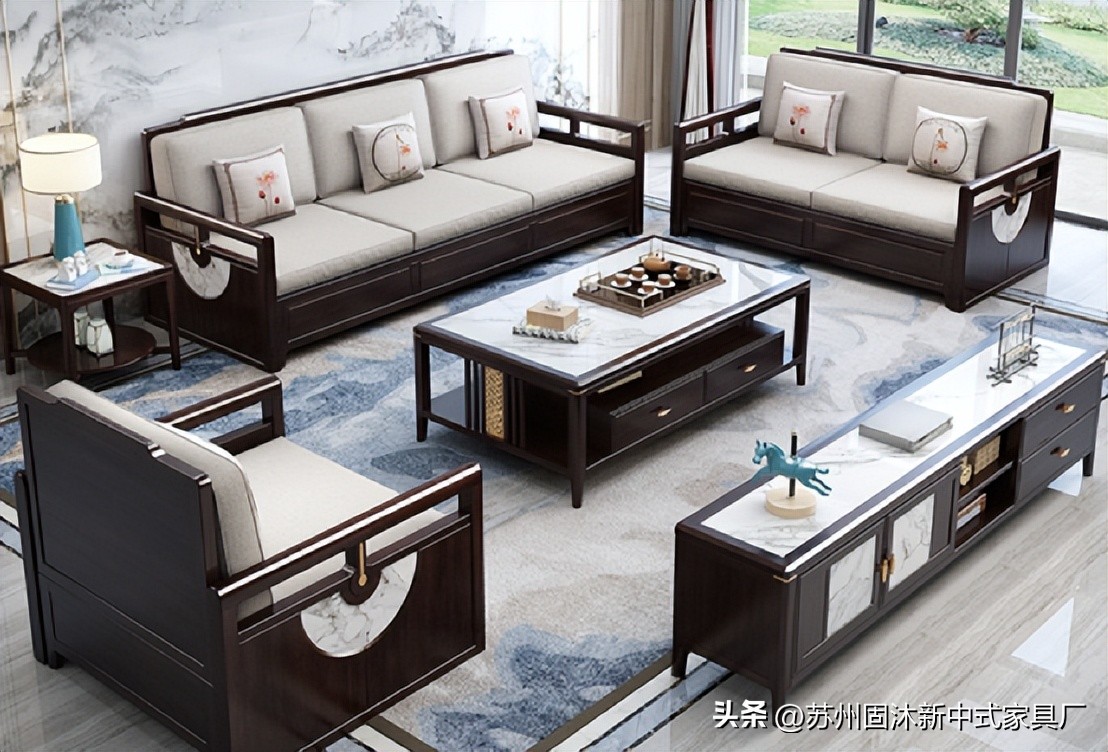 江苏实木中式沙发,中式实木整装沙发