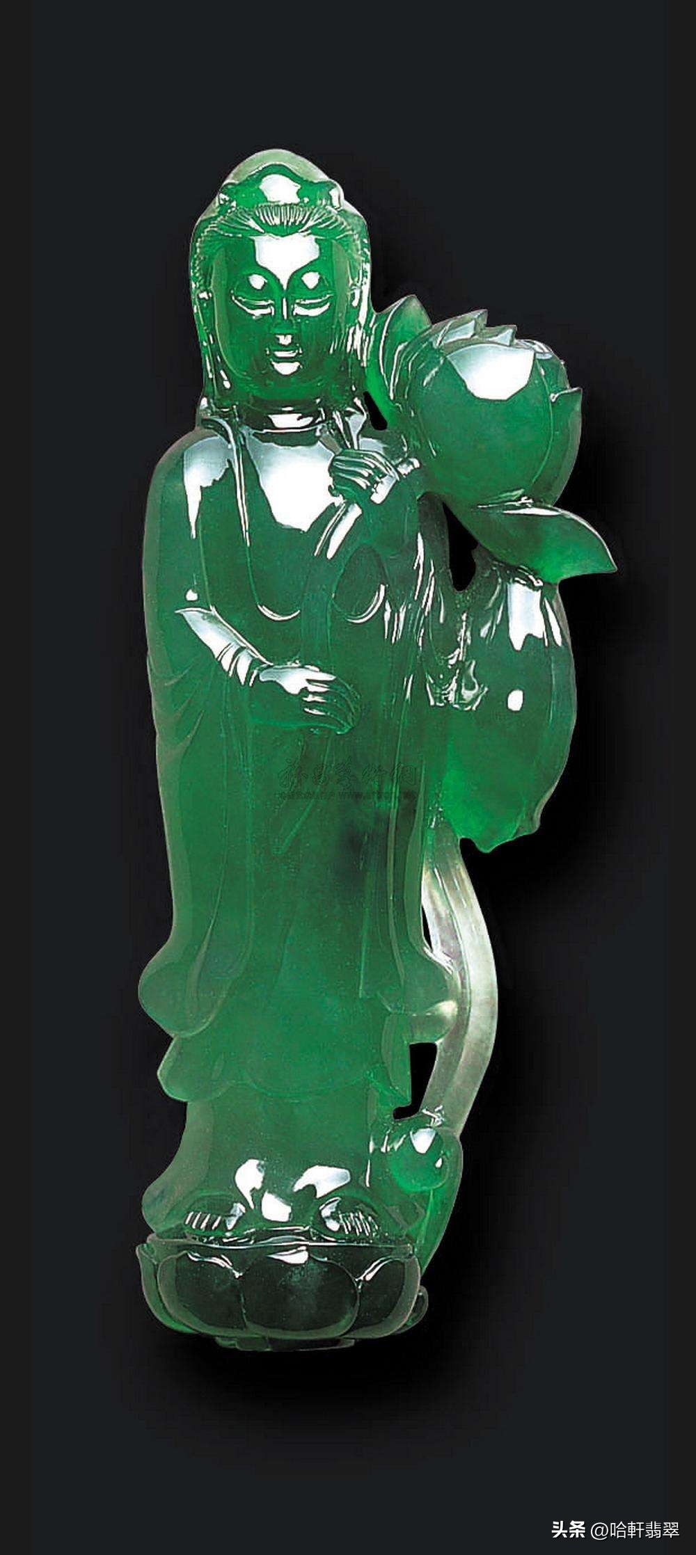 莫西沙翡翠观音成品,莫西沙场口的正装观音