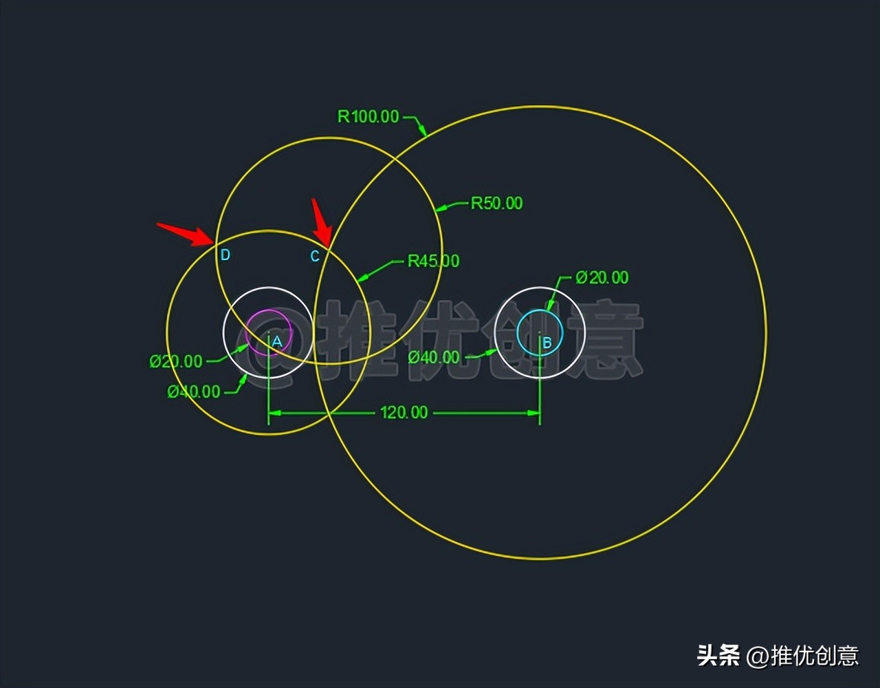 cad绘图教程直角定位,cad的机械制图初学入门图