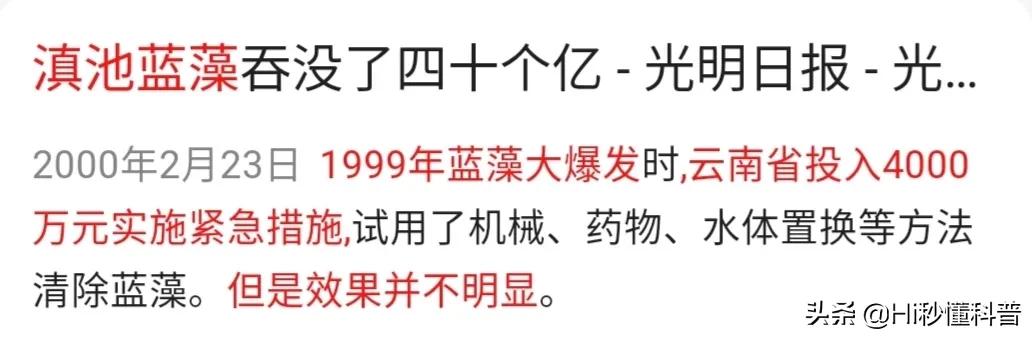 滇池被污染的原因,滇池污染最严重的时候