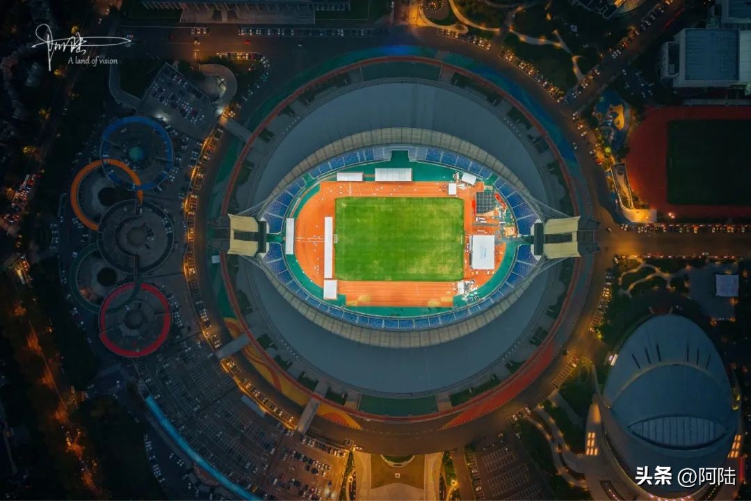 杭州黄龙体育中心航拍,杭州黄龙马拉松