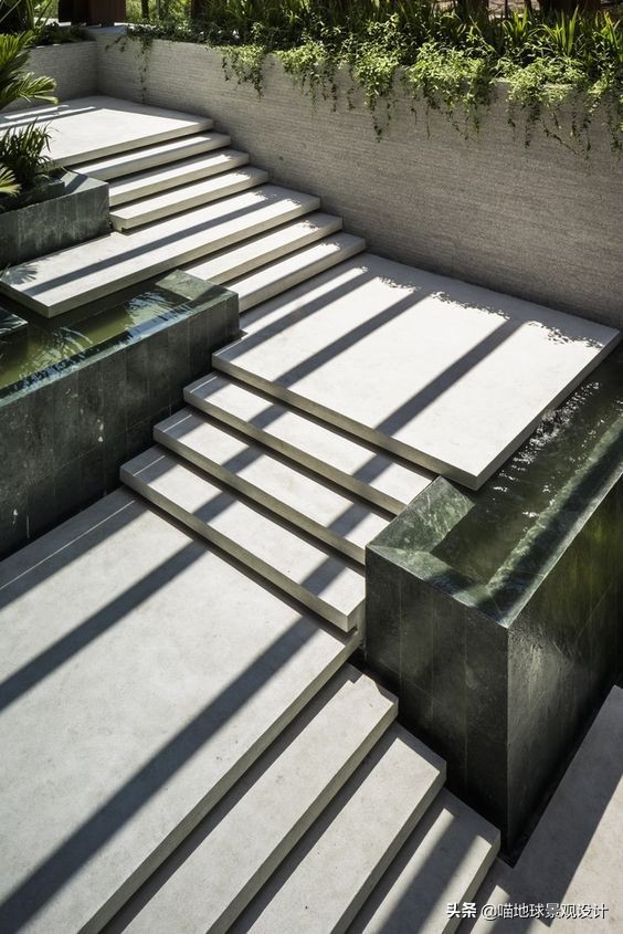 简洁清爽的现代景观别墅庭院赏析,现代简约别墅园林设计效果图