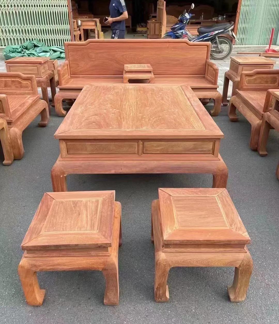 缅甸花梨元宝沙发八件套,缅甸花梨十三件套荷花宝座沙发