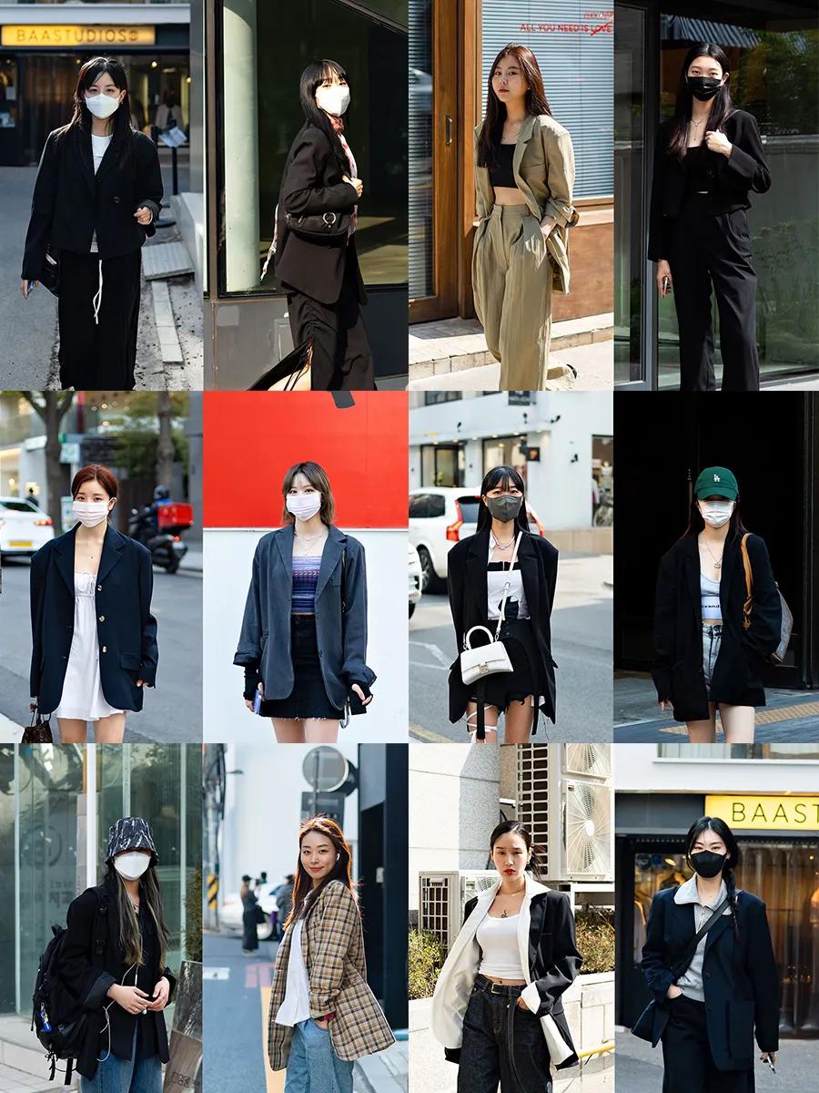 韩系ins高级感西装外套穿搭,跟着韩国博主学穿搭技巧