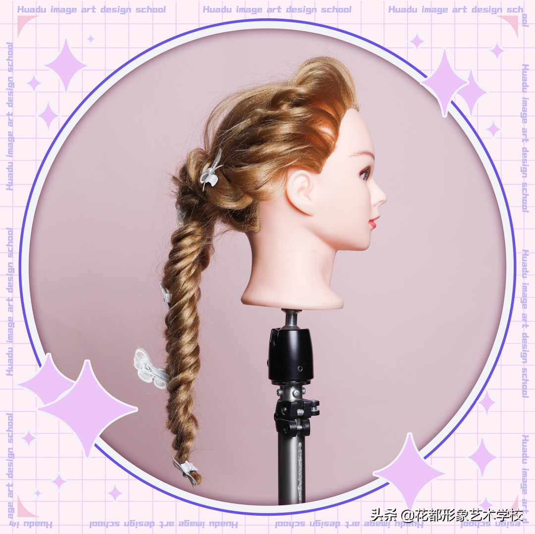 唯美学生编发教程,学化妆学美甲来花都