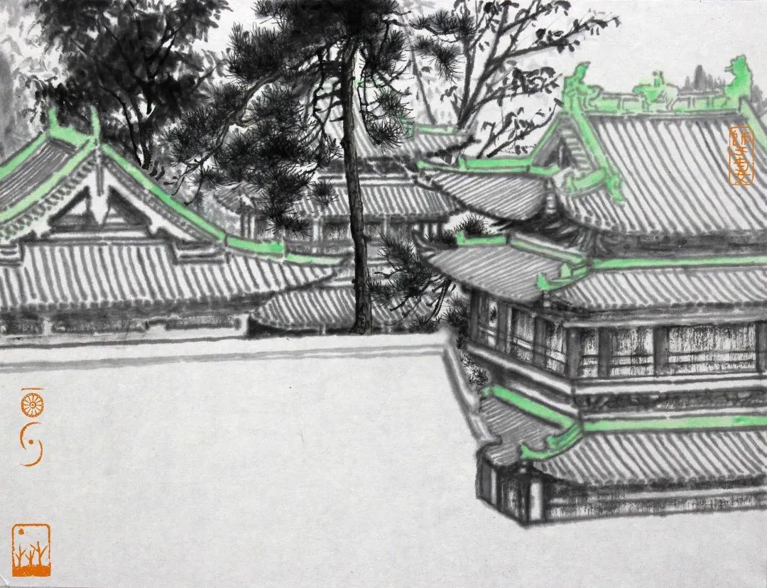 青年画家河北师范大学研究生力森作品欣赏—念依草堂第241期