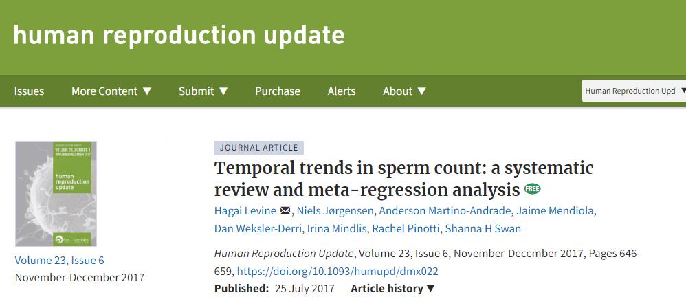 中国人精子数量下降了多少,2045年男性精子数量