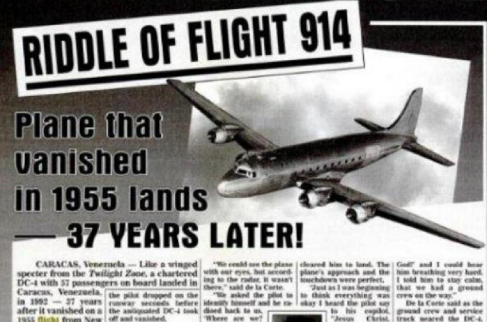 2005年幽灵航班和1955年914航班,神秘消失的航班35年后再次出现