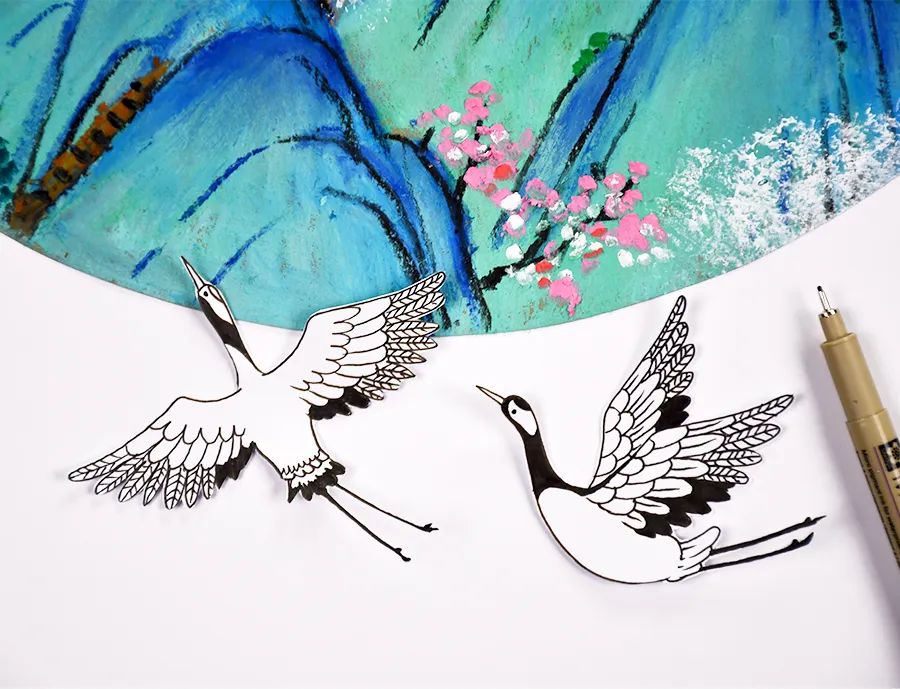 用油画棒模仿千里江山图,青绿山水千里江山图油画棒