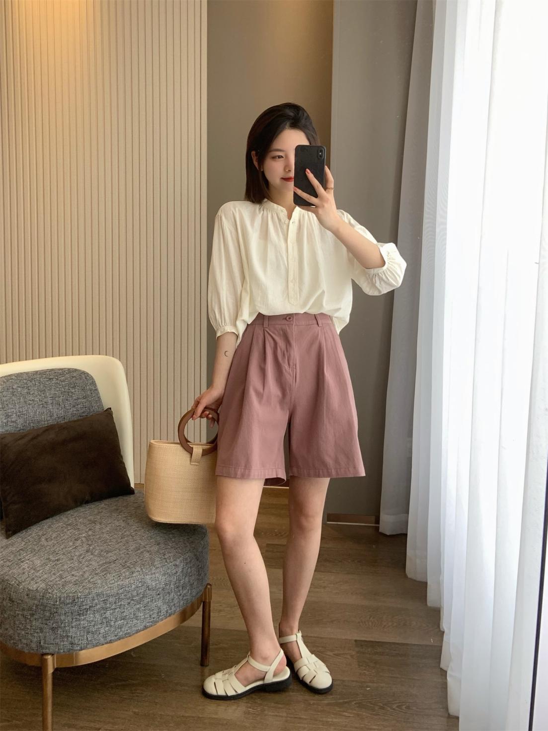 中年棉麻长袖衬衣女性,中年女人棉麻衬衫