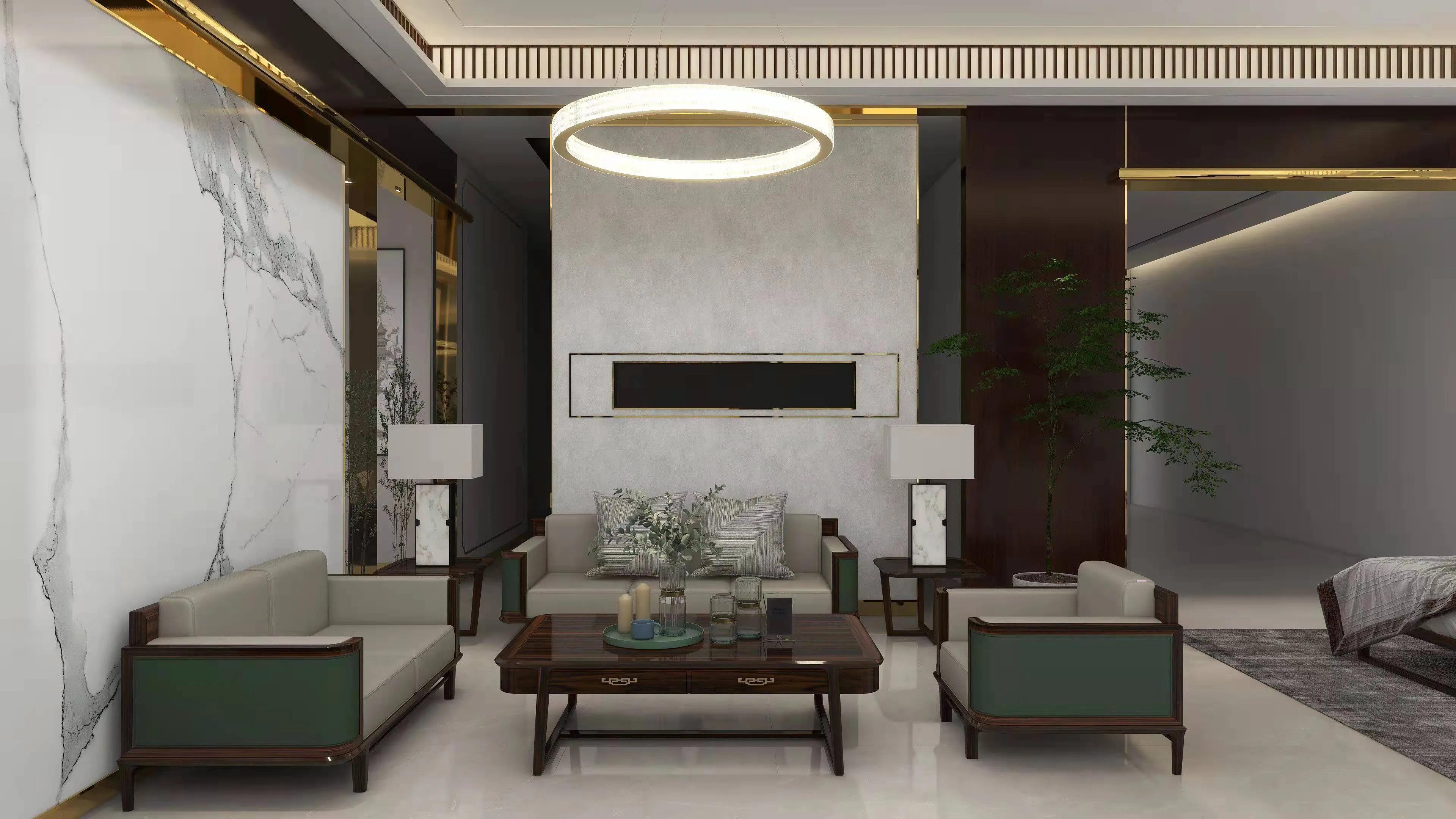 拾贰空间设计,拾贰空间阔叶黄檀红木新中式