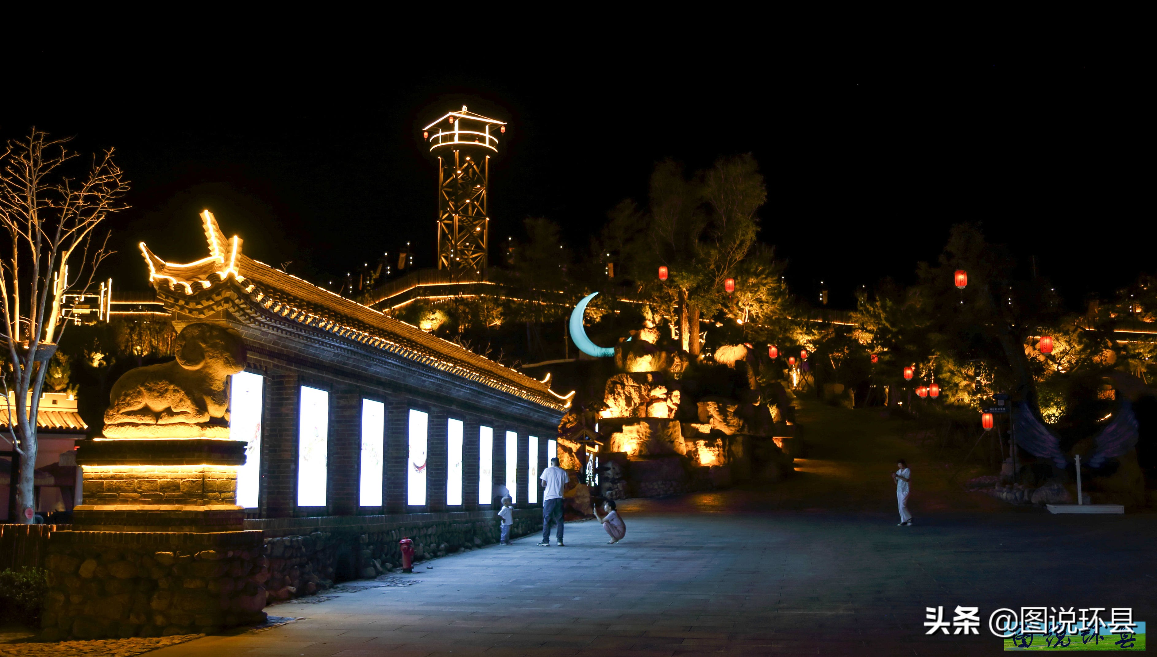 甘肃环县县城全貌航拍,甘肃环县夜景