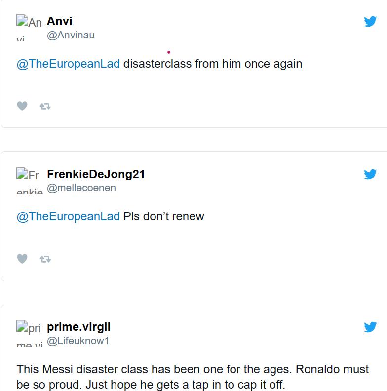 梅西因对阵兰斯表现不佳遭球迷抨击，“C罗会感到自豪”