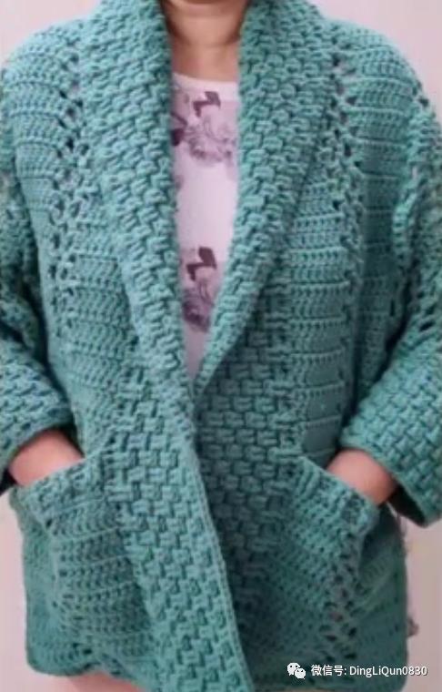 钩针短款开衫编织图解,钩针编织衣服成人开衫教程完整的
