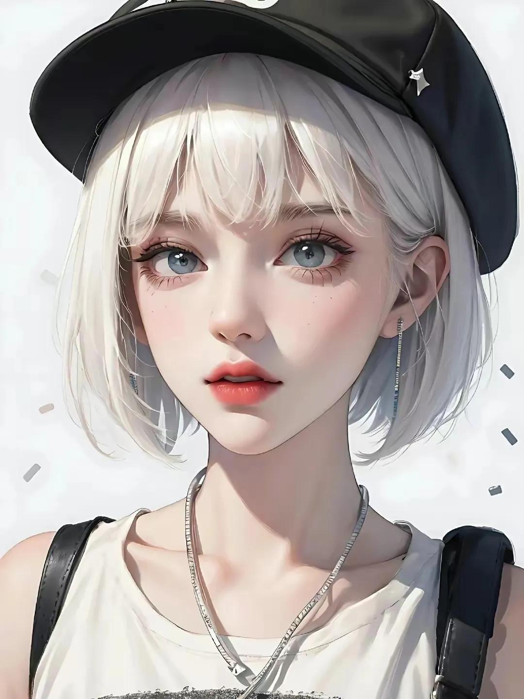 女生卡通头像简约气质短发,短发女人专用微信头像卡通