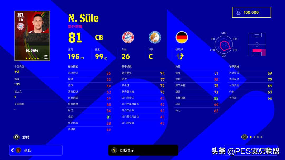 实况足球诺伊尔详细资料,实况足球拜仁诺伊尔