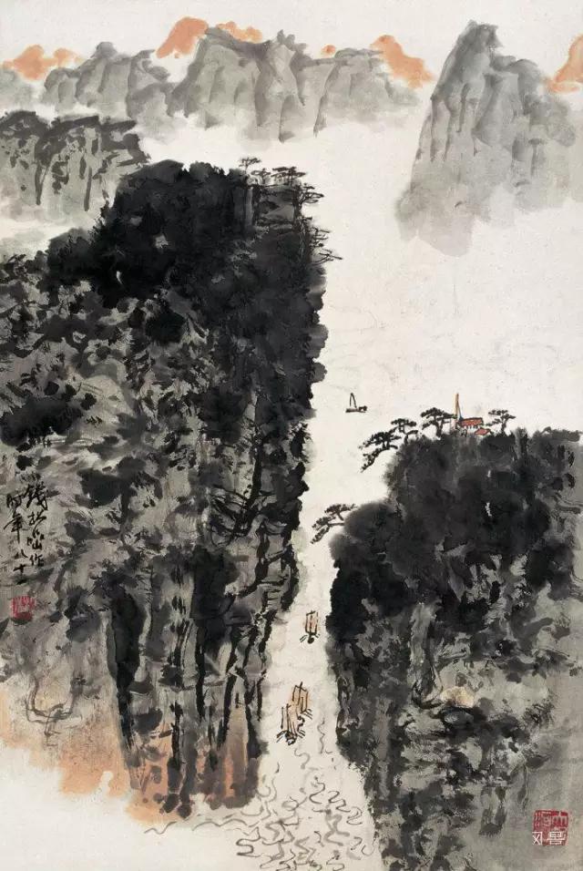 金陵山水画名画欣赏,金陵五大家诗意山水画欣赏